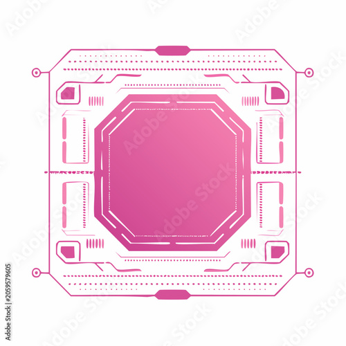 Futuristic UI Element with Pink Gradient