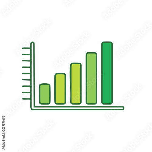 Green Bar Chart Showing Growth