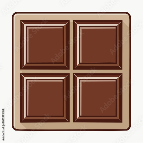 Illustration of a chocolate bar divided into squares