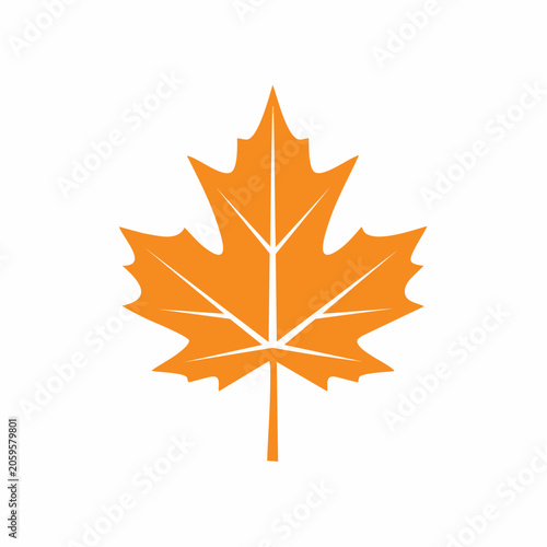 Orange Maple Leaf Icon