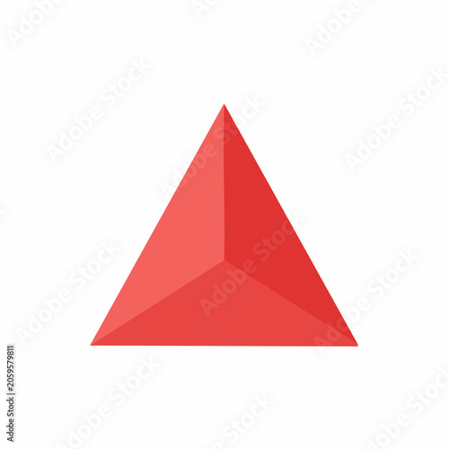 Red 3D Triangle Geometric Shape