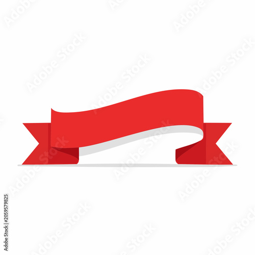 Red Ribbon Banner with Shadow
