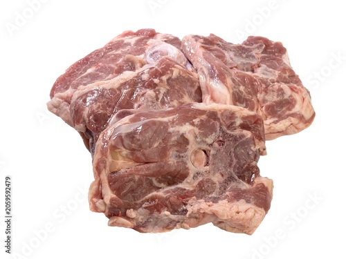 colliers d'agneau isolés sur un fond blanc