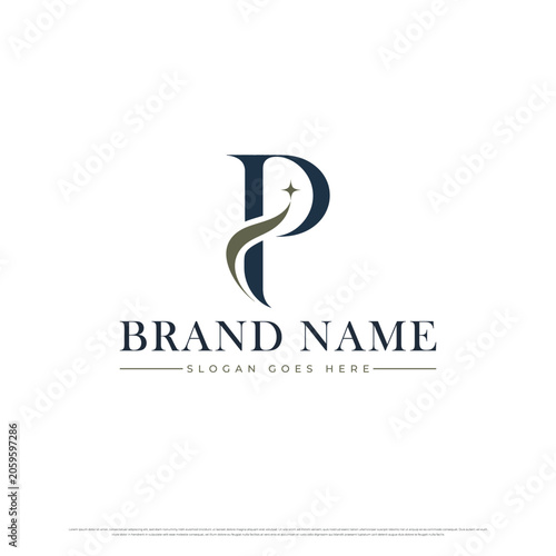 Modern Letter P Logo Vector Minimal Luxury Monogram Business Branding Identity Design Template