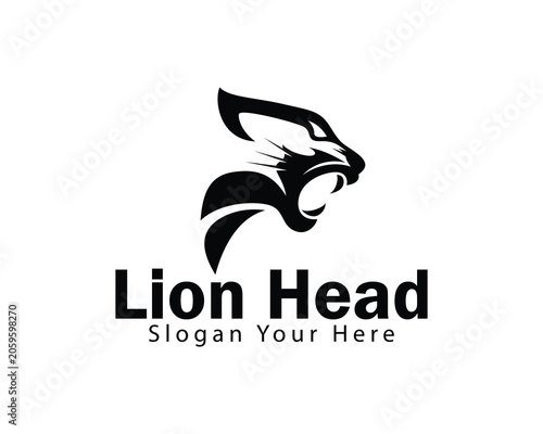 lion head logo creative design animal strong wild tiger