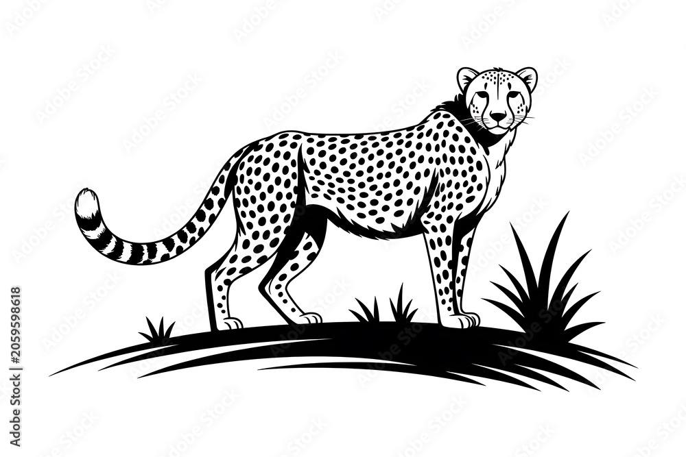 Fototapeta premium Cheetah Vector Illustration With Spotted Fur High Resolution Picture