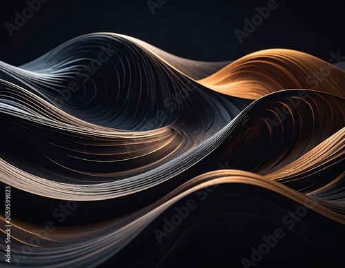 Abstract design with flowing wavy lines.
