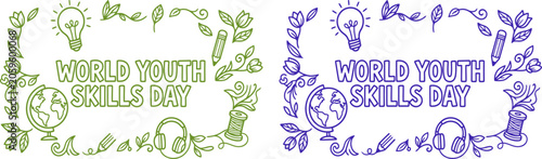 World youth skills day illustrations