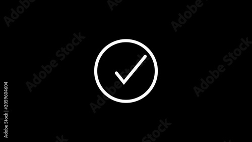 Check mark animation. check mark motion graphics. Animated tick mark icon. white color approved video footage.
