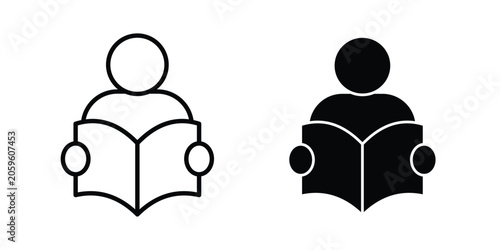 Cuadro en lienzo Book open reader icon for your website and app ui designs