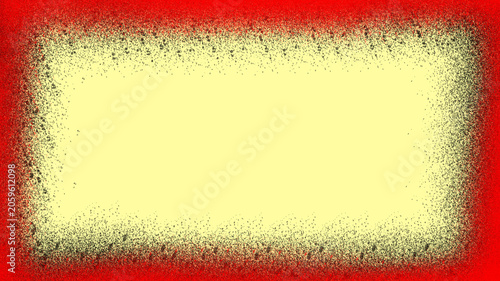 Abstract red spray paint border with grunge texture and blank center background