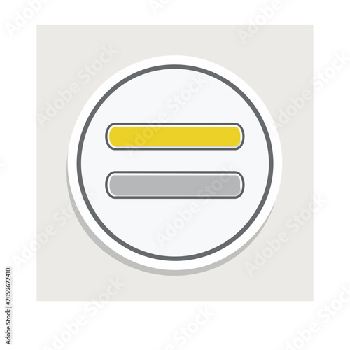 Flat design battery icon with yellow and gray bars