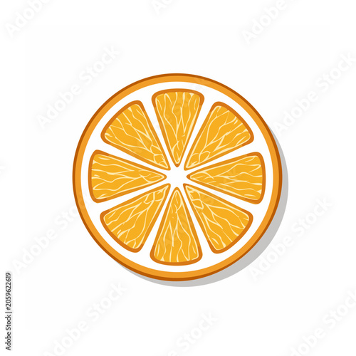 Flat design orange slice with transparent background