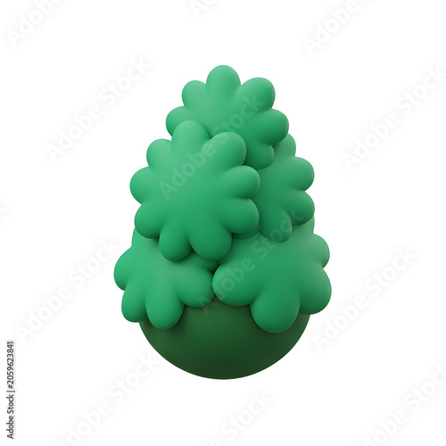 3D green apple and pear cluster