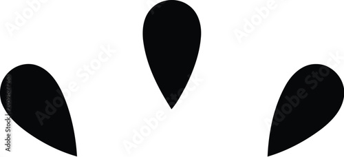 Foto Simple black teardrop shapes minimal abstract vector icon set isolated on white
