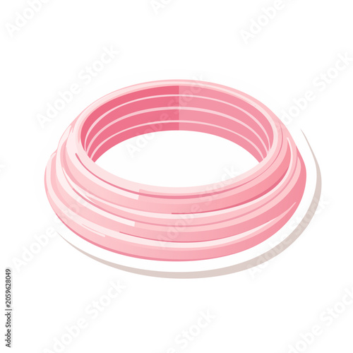 Pink flat design bangle ring illustration