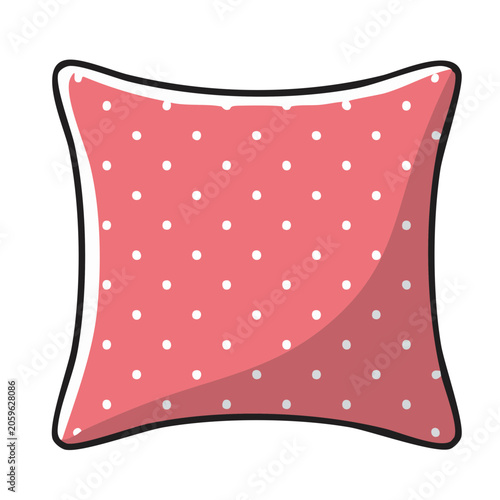 Red Polka Dot Pillow Illustration