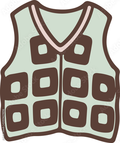 Chonky crochet granny-square knit vest