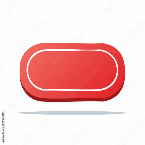 Red Oval Button with White Outline