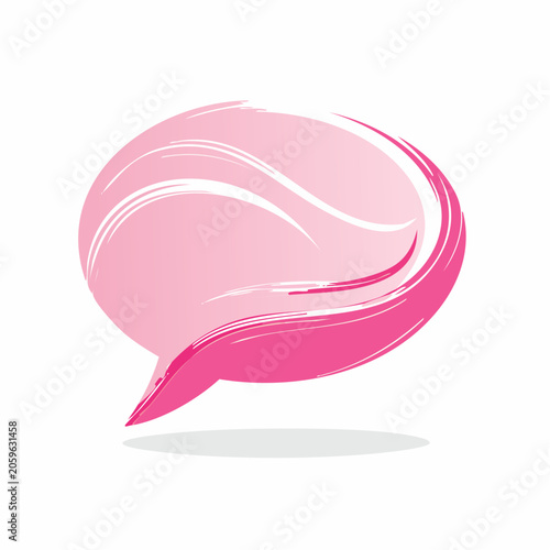 Pink Speech Bubble with Brush Strokes