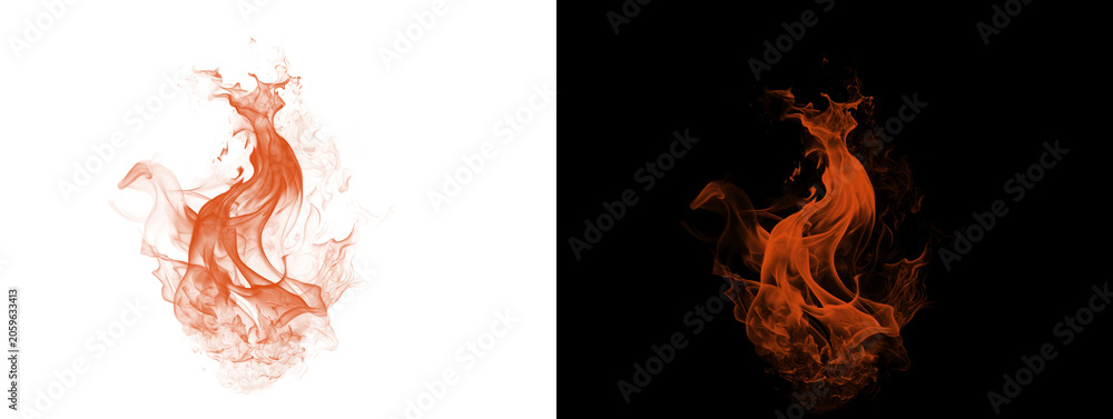 Fototapeta premium Elegant Swirling Red Orange Flame Abstract Art