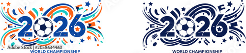 Foto 2026 world championship soccer logos with dynamic designs