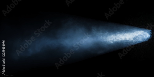 Fotografi Light glowing in dark night sky with clouds smoke and abstract space atmosphere