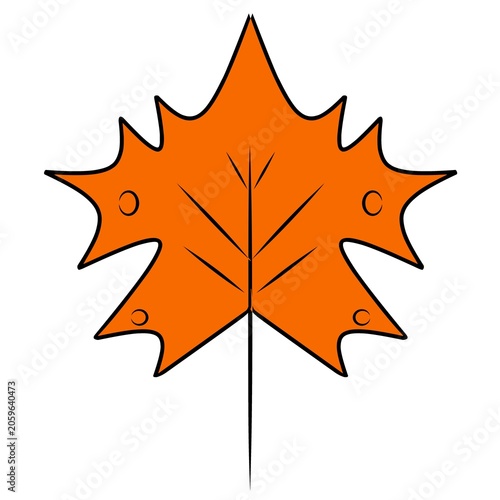 Autumn maple leaf in flat design. Fall season, nature, and environmental concept