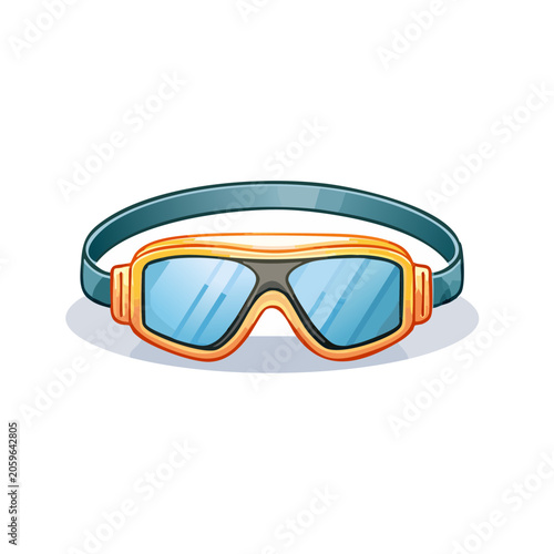 Orange and Blue Swim Goggles Illustration