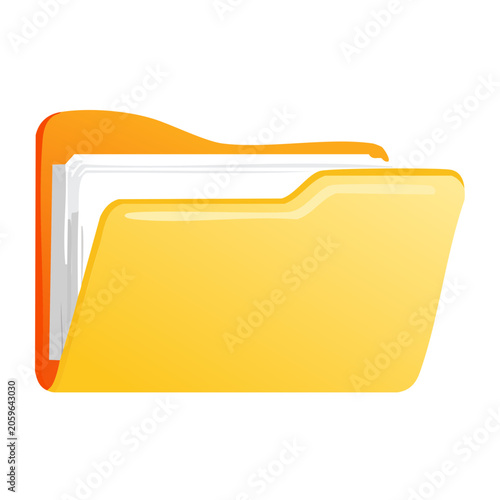 Yellow and orange folder icon with documents