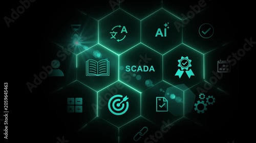 SCADA system Supervisory Control And Data Acquisition technology concept.