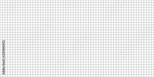 Seamless graph paper background with thin black grid lines
