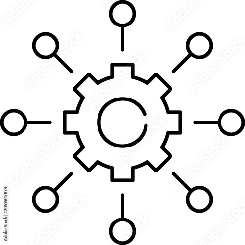 Fotografie Line Art Multifunction Icon