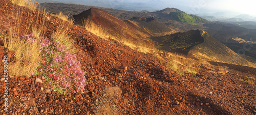 This image depicts the rugged, volcanic terrain of Mount Etna in Sicily, Italy