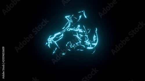 Glowing Stylized Electric Energy Effect Abstract Lightning Animation. 4K
