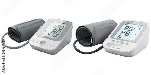 Bild auf Leinwand A Set of digital blood pressure monitor devices, medical arm cuff sphygmomanomet