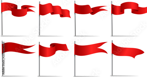 Картината върху платно Red flags icons