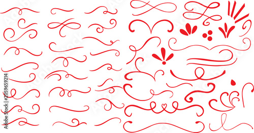 Fotografie Collection of decorative flourishes and calligraphic swirl elements