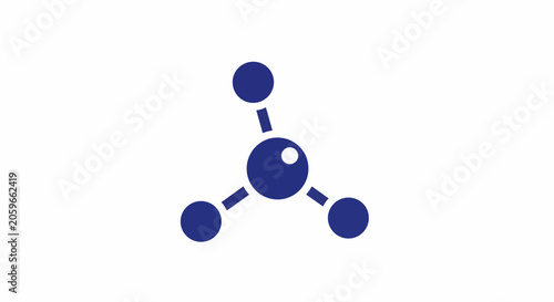 Abstract blue molecular structure icon
