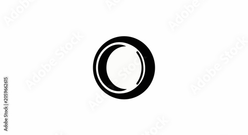 Black ring with inner concentric circle on a white background