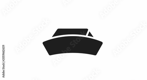 Stylized black icon of a nurse's cap on a white background