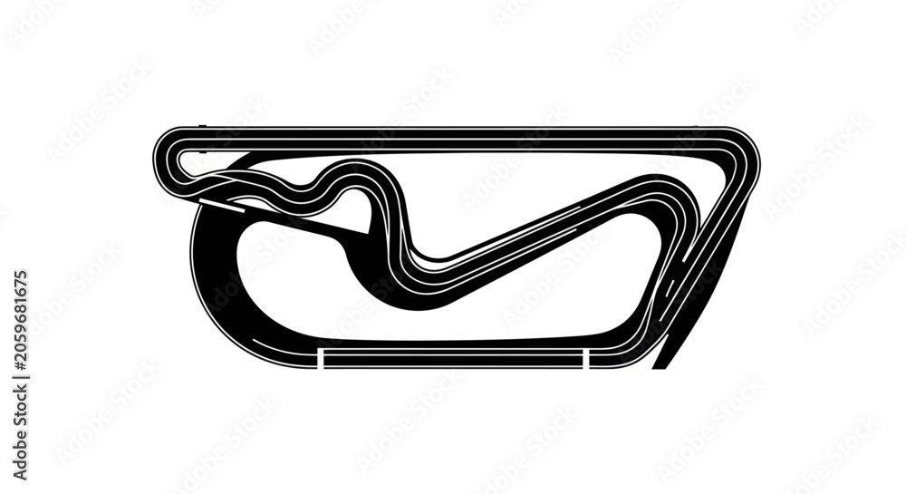 Naklejka premium Race Track Circuit Map Vector