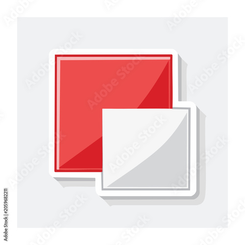 Overlapping Red and Gray Squares Icon