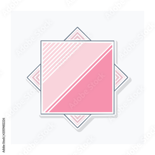 Pink diamond icon with geometric design