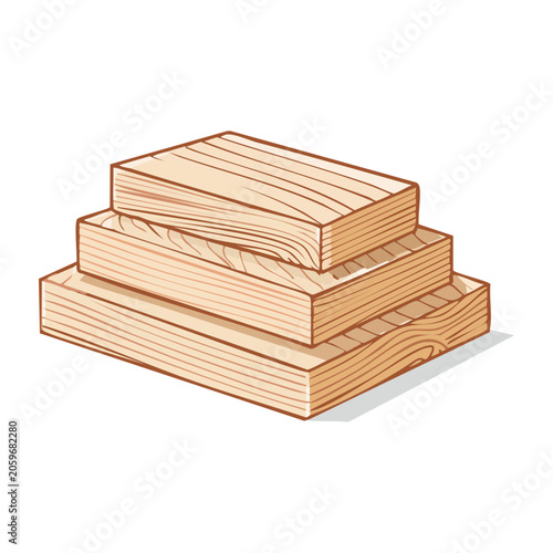 Stacked wooden planks illustration