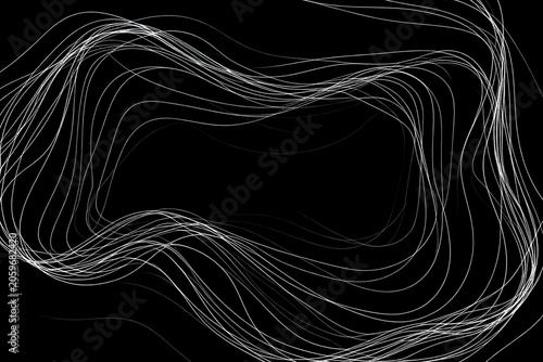 Abstract White Lines on Black Background