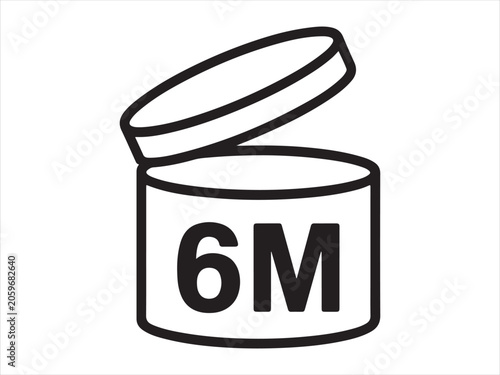 Foto 6M icon stroke and solid black symbol flat vector isolated illustration design