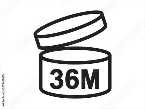 Foto 36M icon stroke and solid black symbol flat vector isolated illustration design