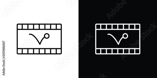 Obraz na plátně Animated icon symbol. Vector outline drawing.