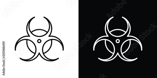 Fotografija Biohazard icon symbol. Vector outline drawing.